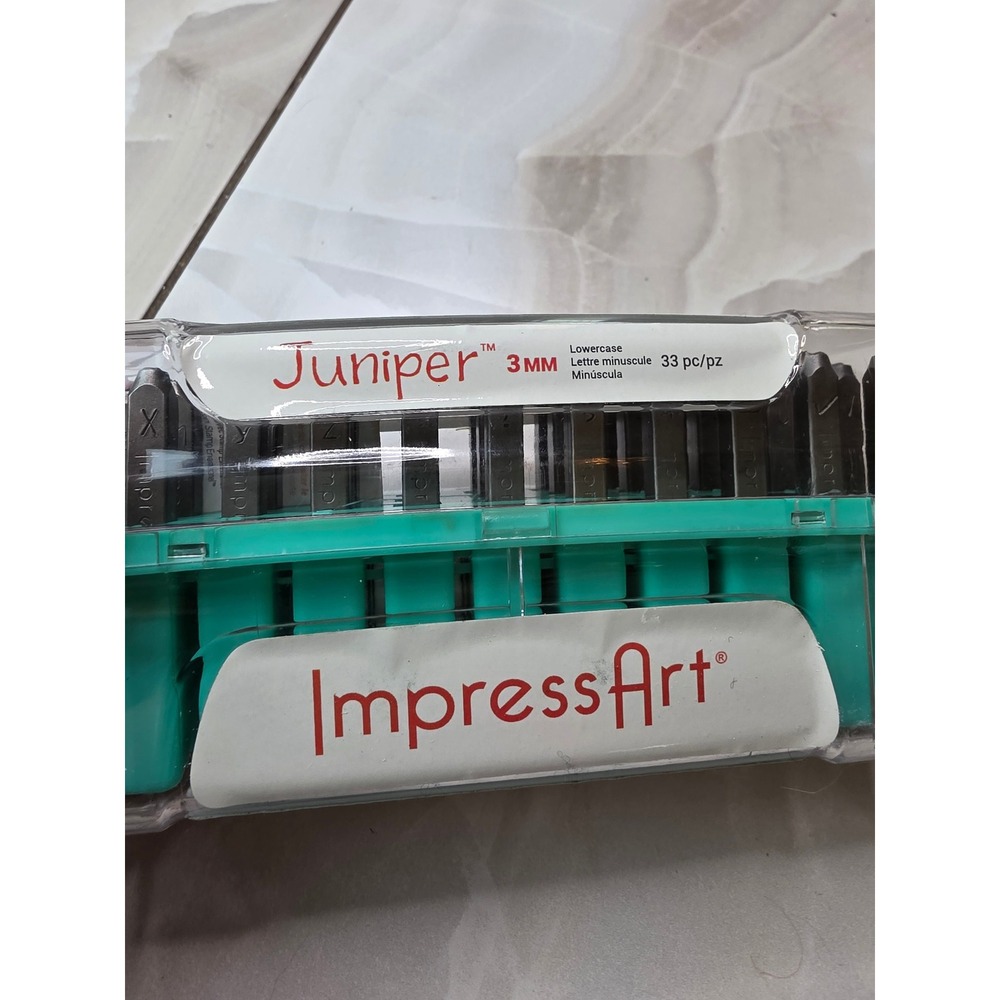 ImpressArt Juniper 3mm Lowercase Metal Stamp Set 33pc Jewelry SC1320AM-3mm-M K2 - Picture 11 of 16